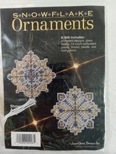 June Grigg Designs Snowflake Ornaments Cross Stitch Kit K-906 New Actual Size