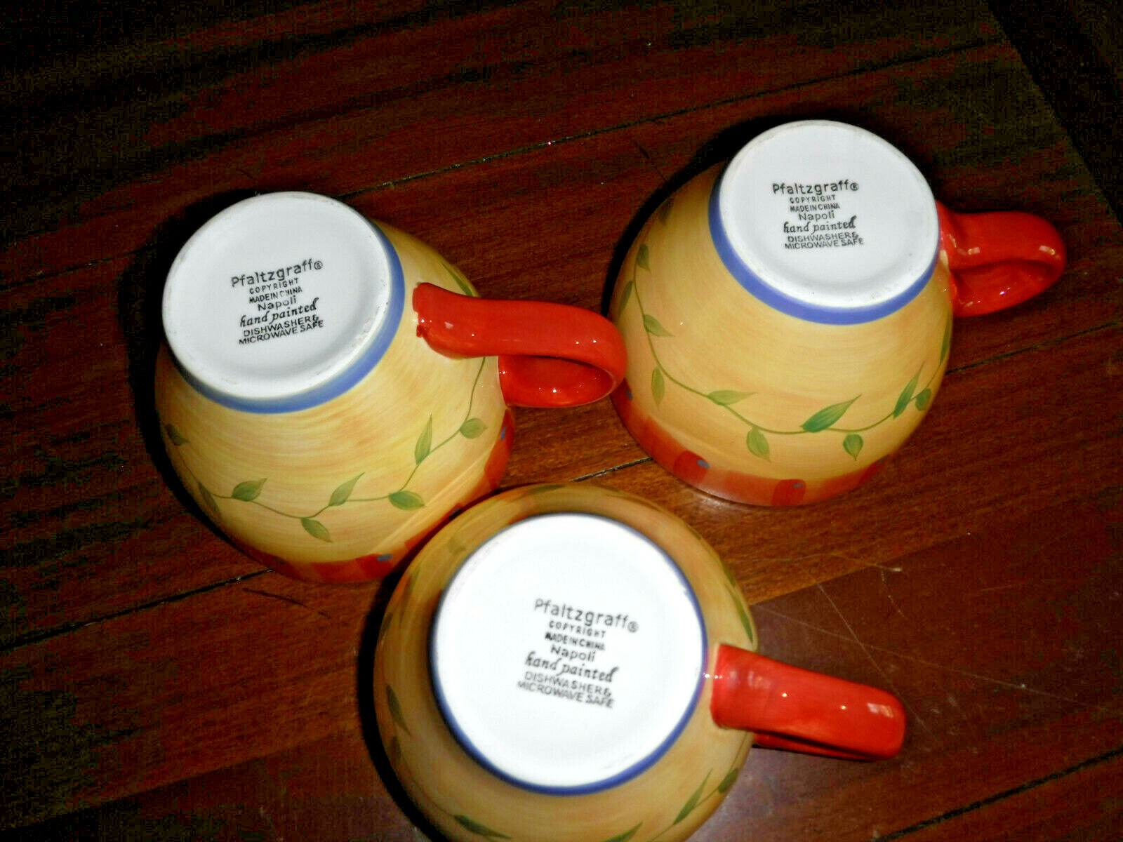 PFALTZGRAFF NAPOLI SET OF 3 Coffee Mugs   OVERSIZED SOUP Cup GUC