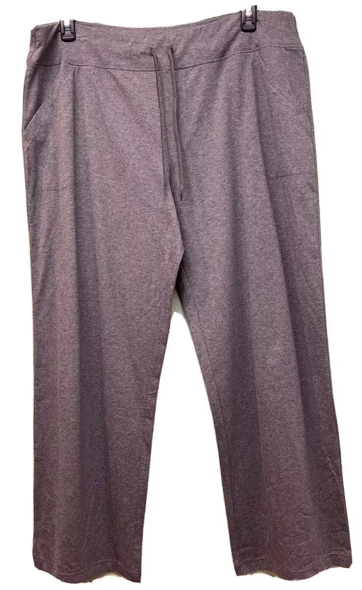 Athletic Works Women Sz 2X(20W-22W) Knit Stretchy Cotton Blend Gray Pants NO