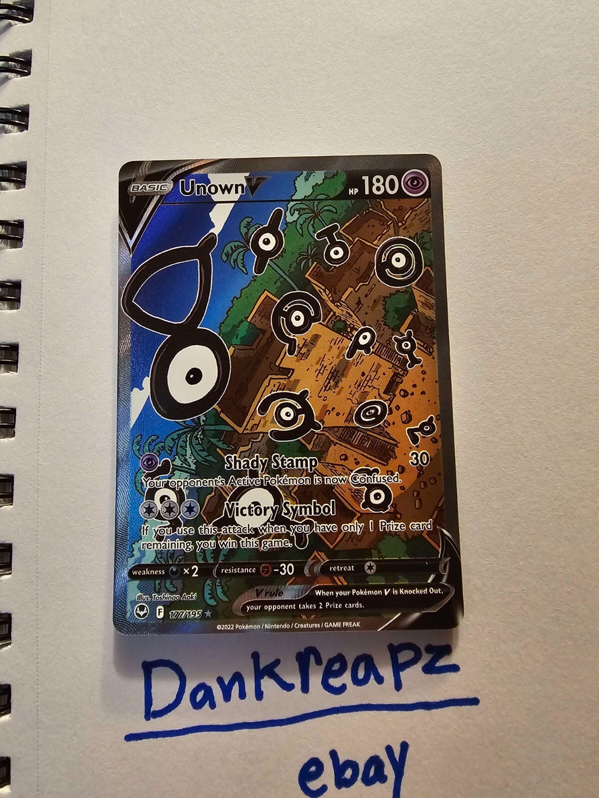 Pokemon Card Unown V 177/195 Silver Tempest
