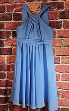 Davids Bridal Blue Dress Sleeveless Sz  10 C79