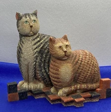 CAT FIGURINE Lang & Wise PATIENCE & PRUDENCE 1999 First Edition # 60370104 DMK#4