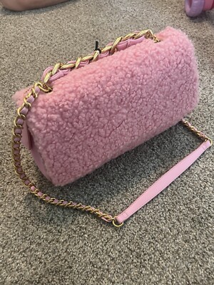 New Nosecrets Milano Pink Bag With Gold Chain Link Medium Size