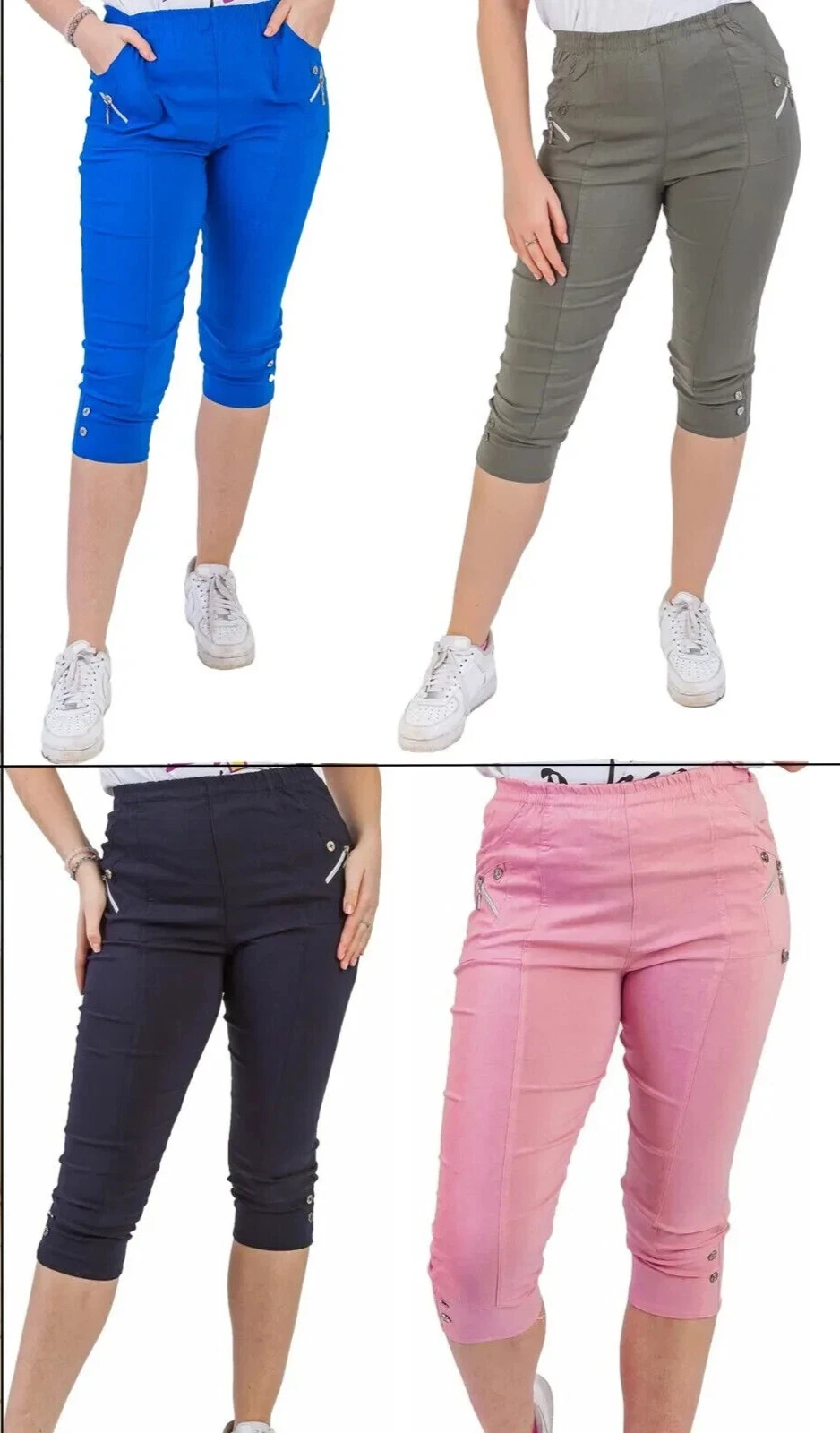 FS Women Cherry Berry Trousers Ladies Capri 3/4 Cropped Stretch Pants
Opens in a new window or tab