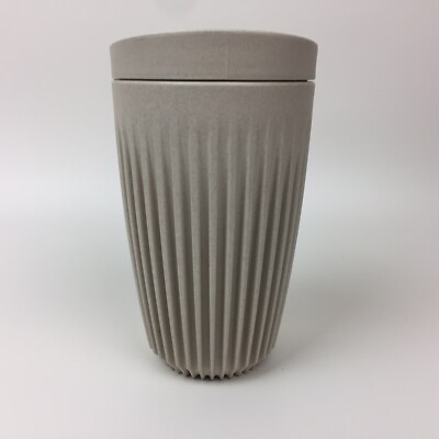 Huskee Cup 12 oz. w/ Lid Natural Color Ribbed BPA Free Used