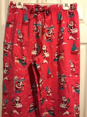 Nite Nite Munki Munki size L Santa Christmas pjs pajama bottoms nwot pants