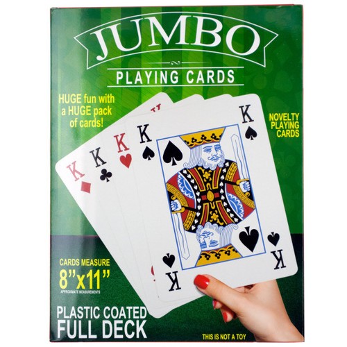SET OF 4 Decks Jumbo Large Giant 8x11" PlasticCoated Playing Cards eBay