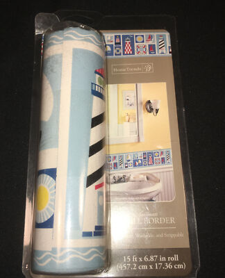 Wall Border Home Trends Classic Wallpaper SAILBOATS LIGHTHOUSES