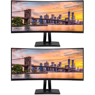 ViewSonic VP3456a 34-inch Curved 2K Premium Monitor, 2-Pack Bundle with ColorPro