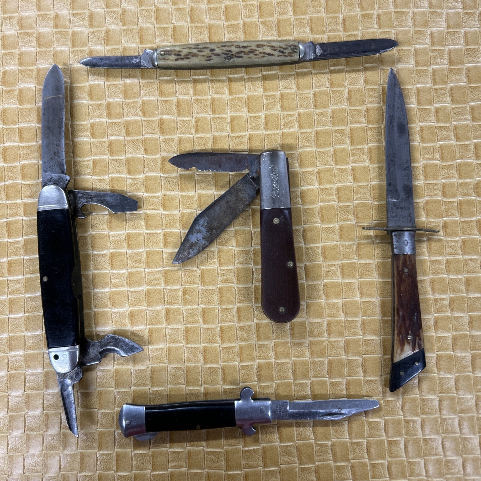 Vintage Pocket Knives Lot of 5 Barlow Kent Mitsubosh Wards Japan Blades-image