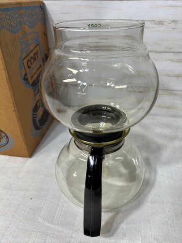 NEW! Vtg. Cory Coffee Brewer Pot 4-8 Cup Glass Vacuum W/ FILTER ROD Original Box - Picture 12 of 24