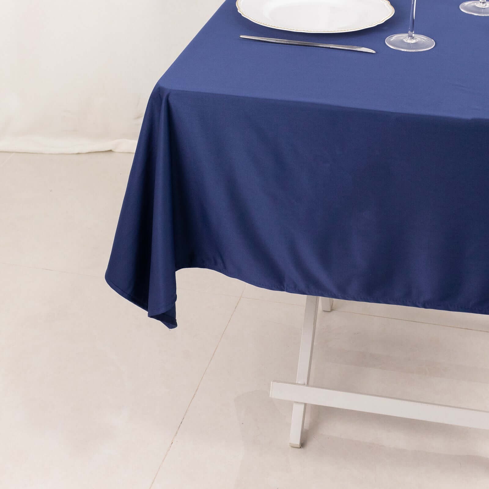 54" x 54" NAVY BLUE Scuba Polyester Square TABLECLOTH Wedding Table Linens Party