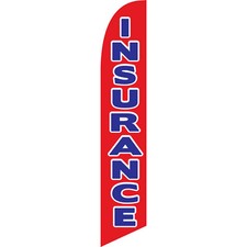 Insurance Red 2 1/2 ft X 11 1/2 ft Windless Swooper Flag Flag Only 