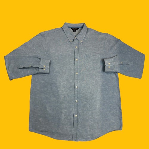 Camisa Brooks Brothers Para Hombres XL Manga Larga Azul Preppy Mezcla de Lino Abotonada - Imagen 2 de 16