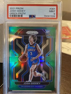 PSA 9 Mint 2021-22 Panini Green Prizm Josh Giddey Rc #301 | eBay