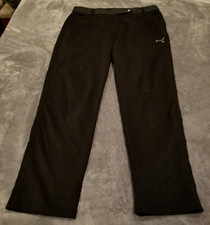 Puma Womens Mid-Rise Black Straight Leg Cropped Pants Flat Front Stretch Casual