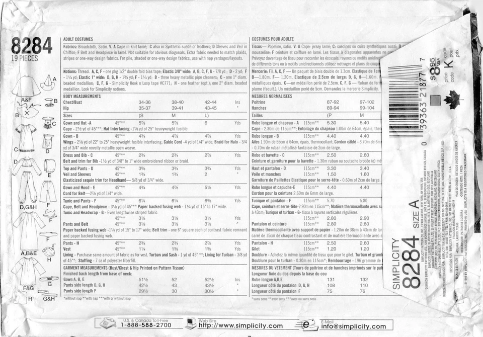 Costume pattern, Witch/Warlock,Harem/Genie, Pirate, Indian Princess, Angel/Devil - Image 2 of 2