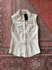 White June Faux Leather Vest (sample Item) Size Xs Nwt