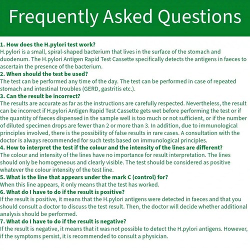Stomach Ulcer Test Helicobacter H Pylori Faecal self home testing Kit - Picture 4 of 8