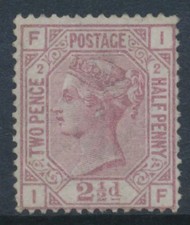 1873 2&frac12;d Rosy Mauve SG 139 Plate 2 on white paper   A Fresh Unused example