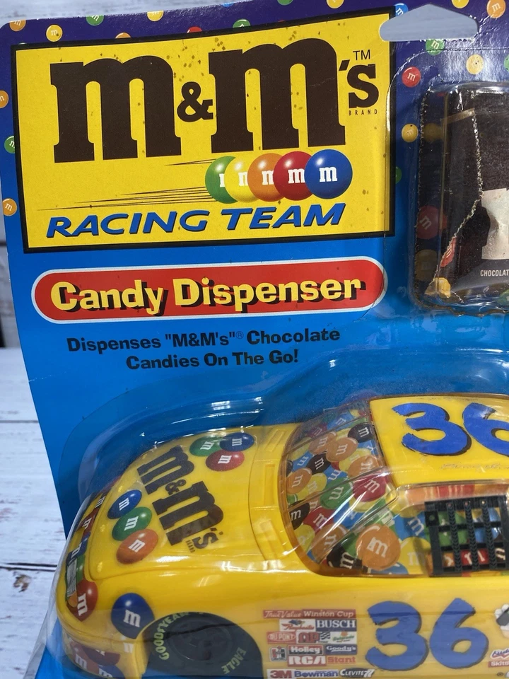 VINTAGE 1999 M&M'S COLLECTIBLE RACING TEAM CANDY DISPENSER NASCAR #36 NEW - Image 2 of 4