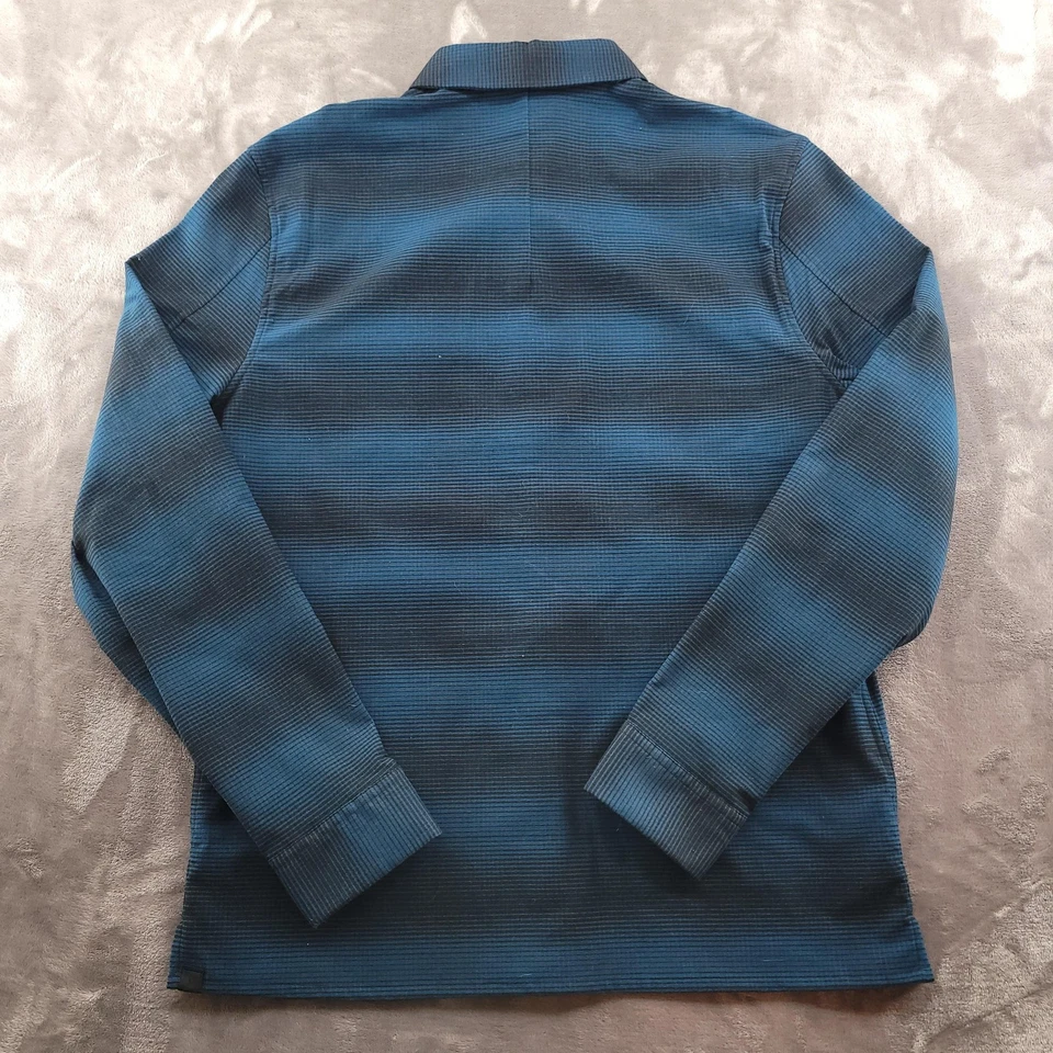 Lululemon Shirt Mens Large Blue Black Long Sleeve Button Front Stripe Casual - Image 2 of 4
