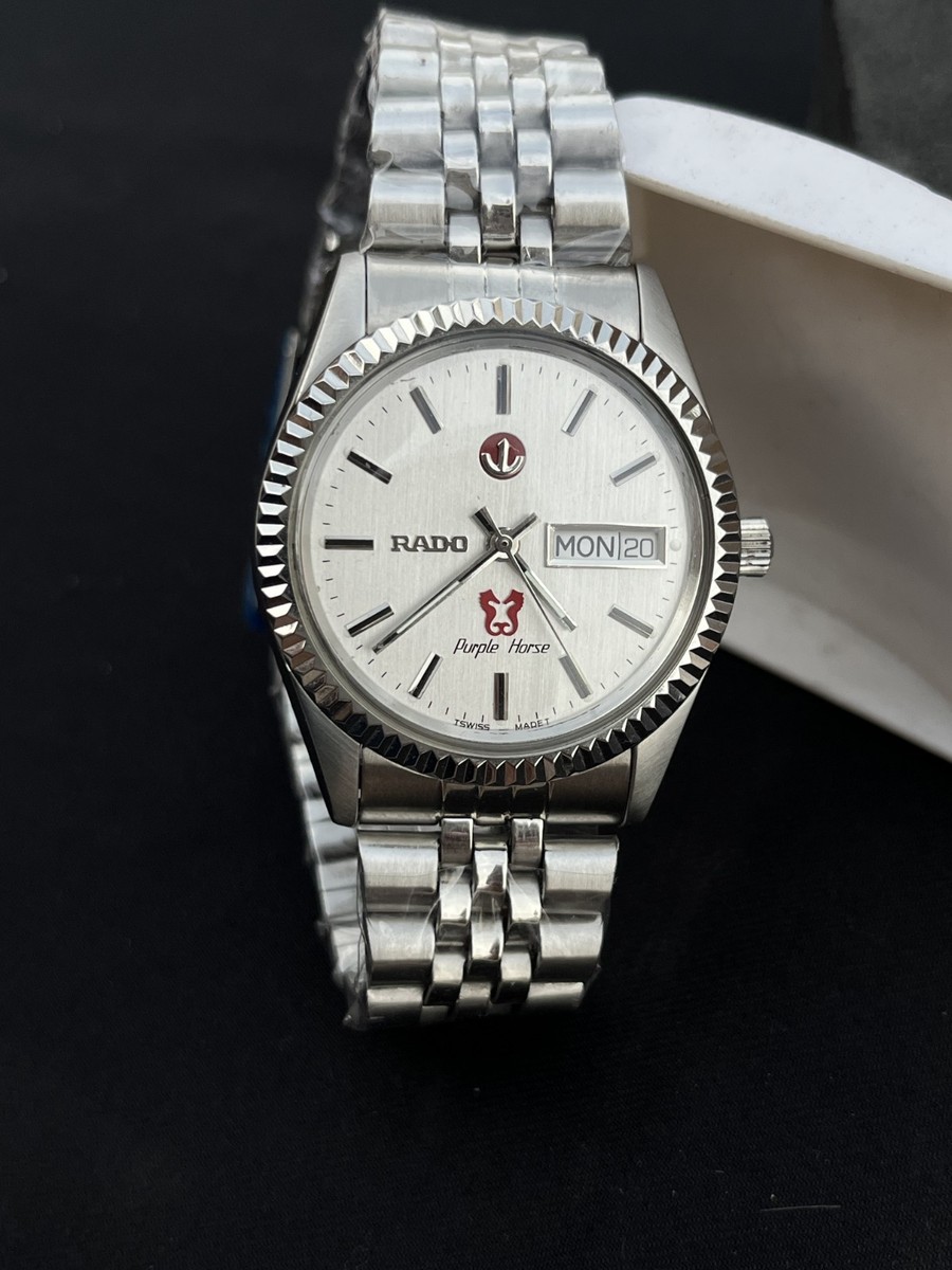 Rado Purple Horse Automatic Date Silver Dial Men's Watch | eBay
