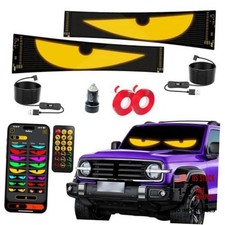 2PCS Animated Devil Eyes LED Lights for Car Windshield, APP 23.4"x4.7"-2PCS