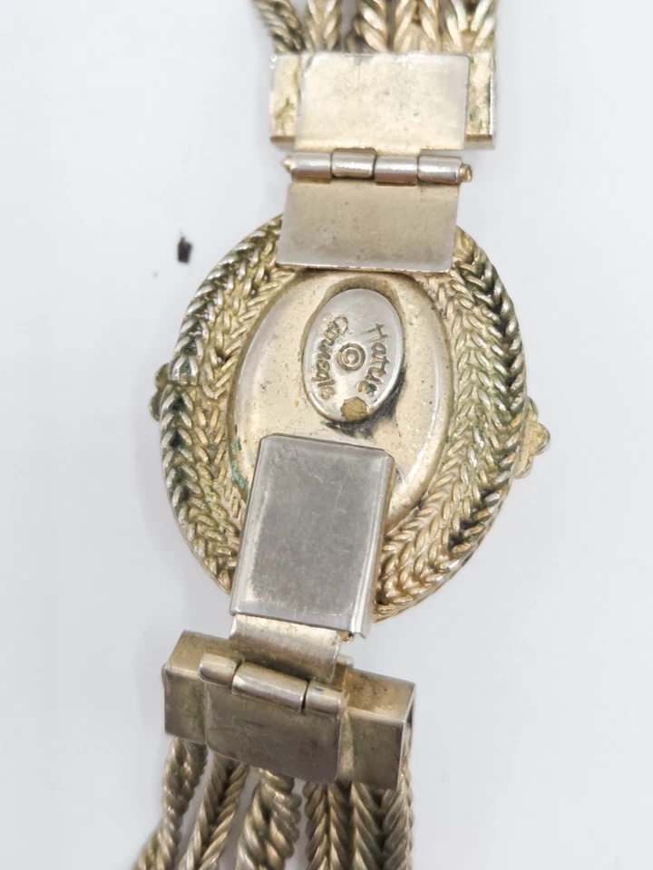 Hattie Carnegie Large Red Cabochon Gold Tone Multi-stranded Necklace Vintage - Image 2 of 4