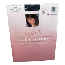 Vintage Jaclyn Smith Silky Sheer Light Panty Pantyhose Size B Navy Sandalfoot