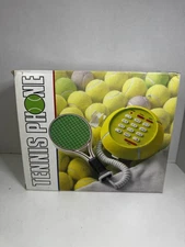 VINTAGE TENNIS Phone BALL RACKET RETRO CORDED LANDLINE 1988 IN BOX RARE