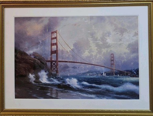 Thomas Kinkade landscape, lithograph, Golden Gate Bridge, San Francisco