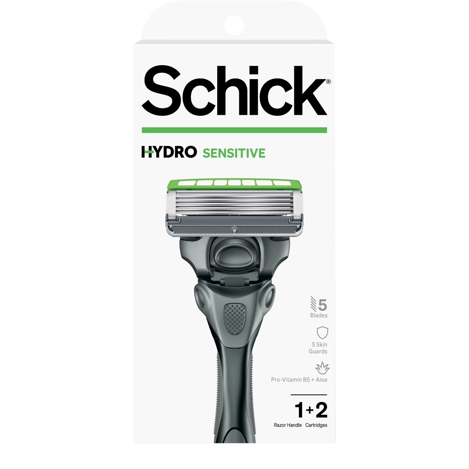 Schick Hydro 5-Blade Razor Sensitive Skin Men&rsquo;s Skin Comfort Shaver- 2 Cartridge