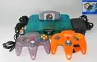 Nintendo 64 N64 Console Clear Blue with Pikachu Controller Mario Kart Region JP