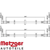 2X Bremsschlauch Metzger 4111492 2 BremsschläUche Rechts Links FüR Iveco