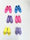 6 Pair 90's Barbie Doll Large Flat Feet Doll Shoes Only Vintage Mattel EUC