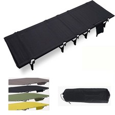 73.6"x23.6" Folding Adult Camping Cot Bed Ultralight Aluminum Frame  Carry Bag