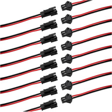50pcs 2pin JST SM Connector Male to Female Wire Connector Cable with 15CM 20AWG 