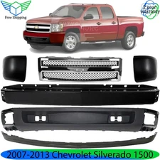 Front Bumper Paintable Steel & Grille Kit For 2007-2013 Chevrolet Silverado 1500