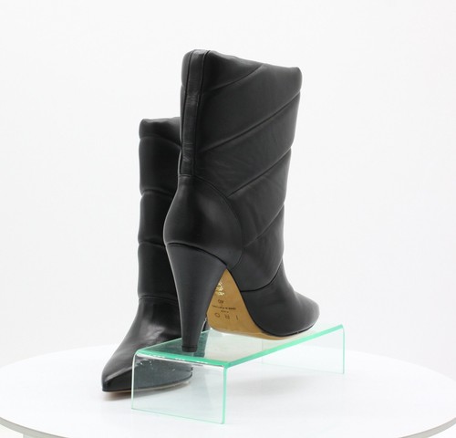 IRO MOTTA PADDED WOMENS MID ANKLE BOOTS STILETTO UK 7 EU 40 BLACK RRP £550 AD - Picture 6 of 9