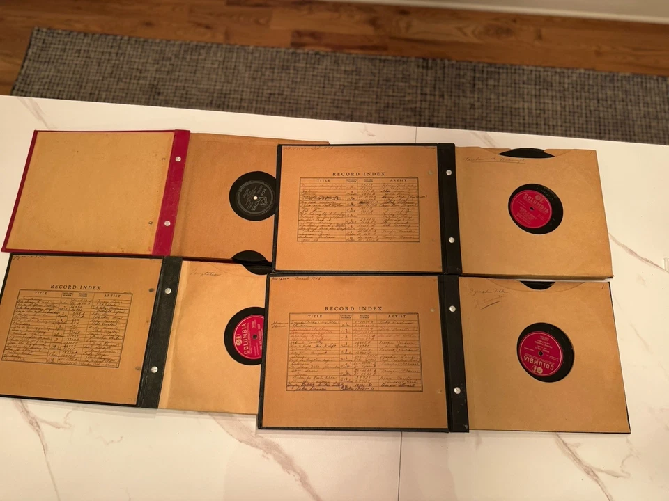 Vintage 78 RPM Record Lot,Album Binders Columbia Red Label,1940s Shellac Records - Image 2 of 2