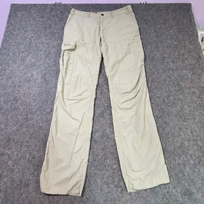 Fjallraven Outdoor Hiking Camping Trousers Cargo Pants Beige Size EU 38 US 32