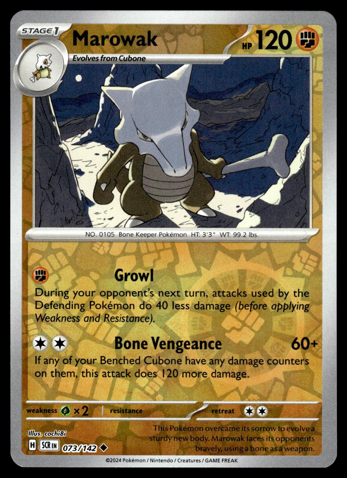 Marowak 73/142 Uncommon Stellar Crown Pokemon Reverse Holo Near Mint