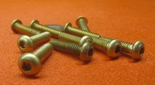 Brass Hex Socket Button Head Machine Screw 1/4"-20 x 1.00 Long, 10 pcs