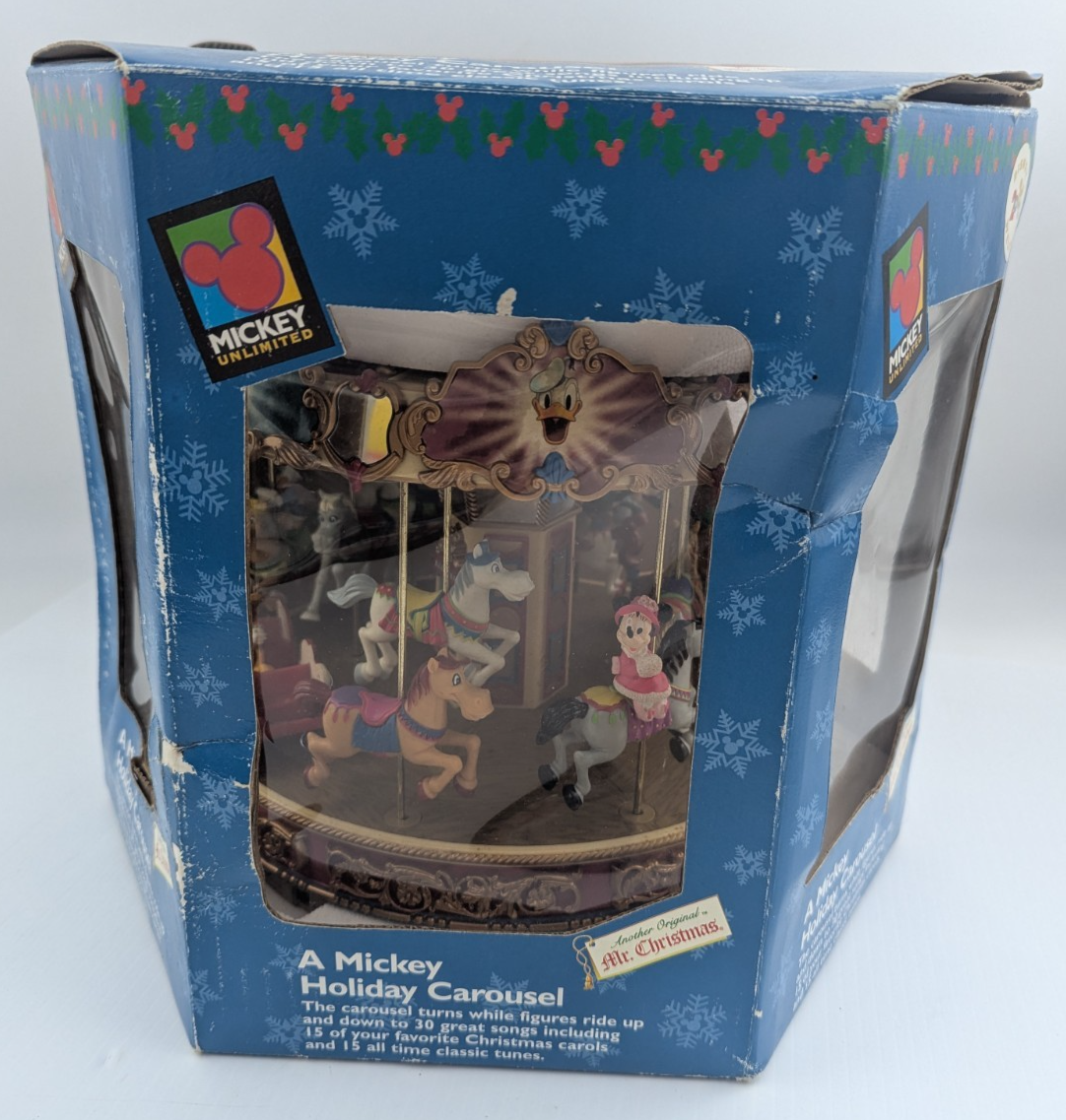1997 Mr. Christmas Disney Mickey's Holiday Merry Go Round Carousel