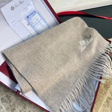 LoroPiana Classic Cashmere Scarf 30x180cm Made in Italy