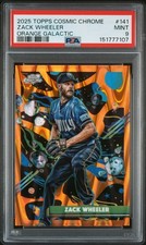 2025 Topps Cosmic Chrome - Zack Wheeler #141 Orange Galactic Refractor /25 PSA 9