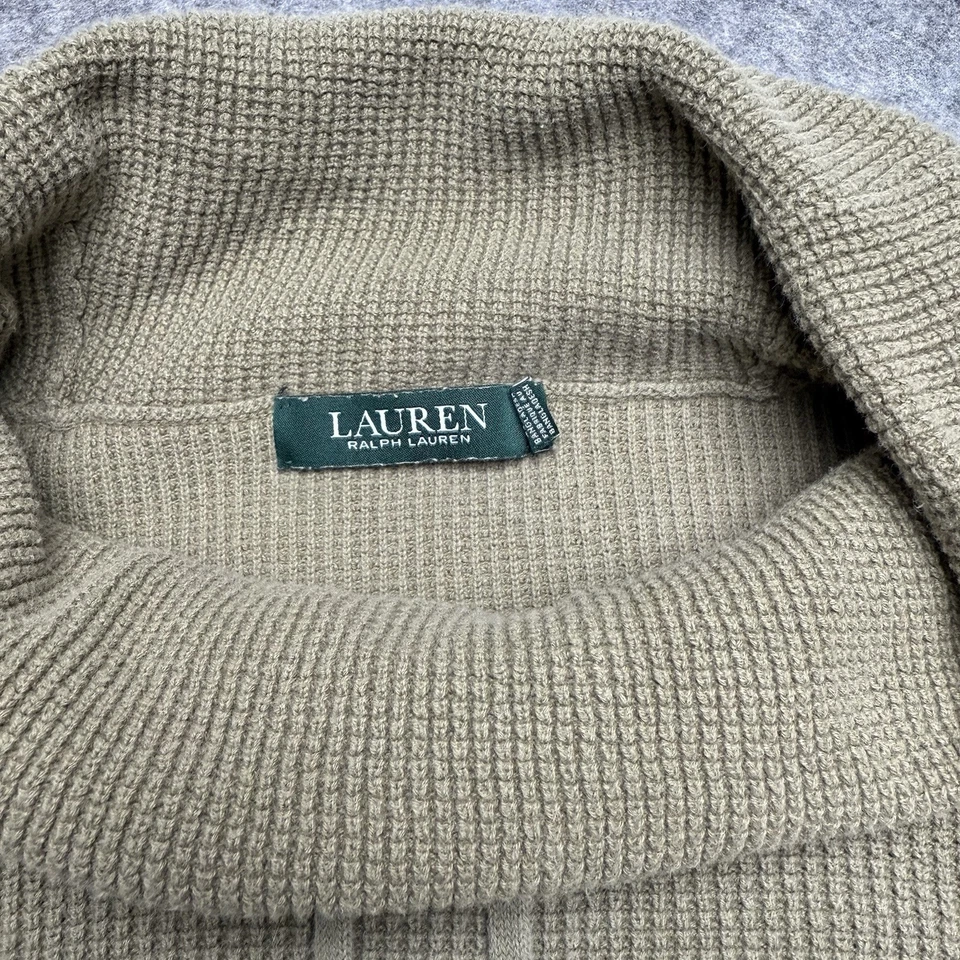 Suéter Lauren Ralph Lauren Pullover Cuello Capucha Para Mujer Grande Verde 100% Algodón Foto 3 de 4