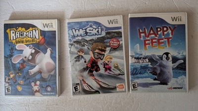 Rayman Raving Rabbids We Ski Happy Feet Wii Video Game Lot 3 Pack