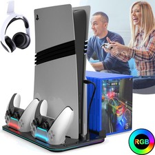 PS5/PS5 Slim/PS5 Pro Stand PS5 Cooler PS5 Accessories with 3 Level Cooling Fan
